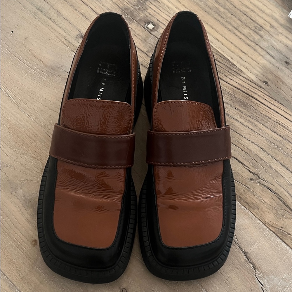 Miista Two-Tone Brown and Black Loafers